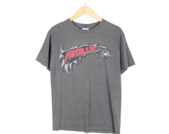 Metallica Vintage T Shirt Squindo Crew Neck Graphic Music Rock Tee Size M