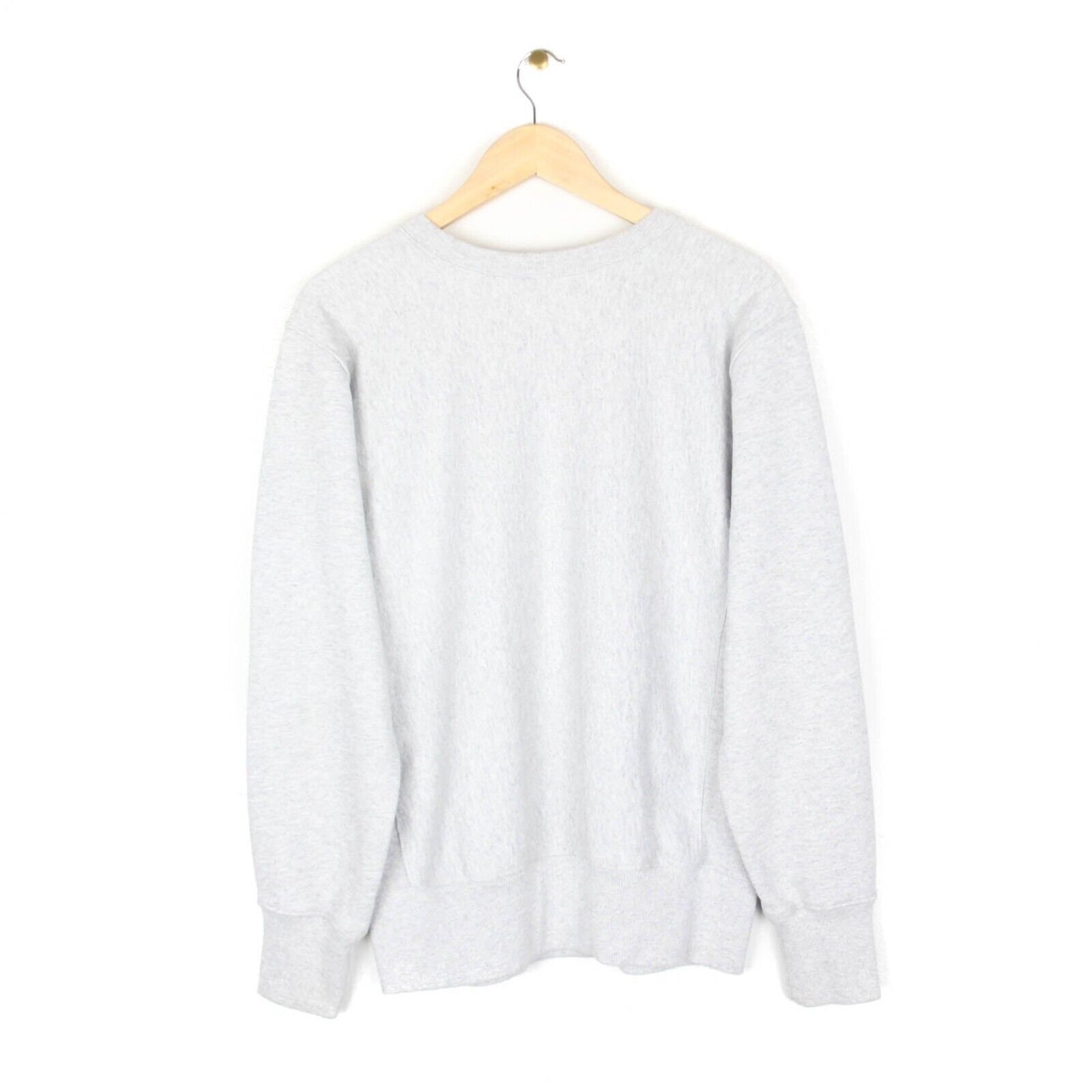 Champion Reverse Weave Sweatshirt Marl Grey Spell Out Crew Neck