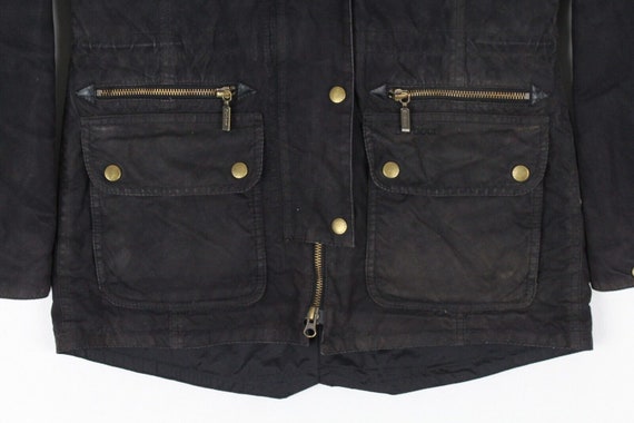 Barbour Kelsall Waxed Cotton Parka Jacket Black  … - image 2