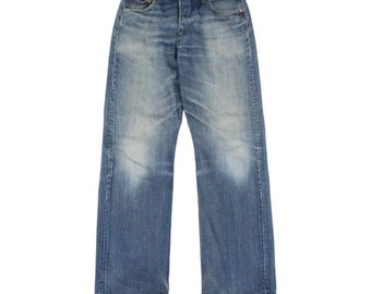 Levi's 501 Jeans Blue Straight Fit Regular Fit Button Fly Denim Men Size W34 L33