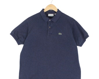 Lacoste Poloshirt Blau Kurzarm Baumwolle Herren Gr. L