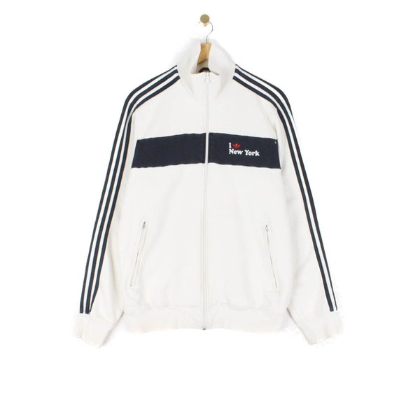 Vintage Adidas Sweatshirt White Three Stripes Sle… - image 1