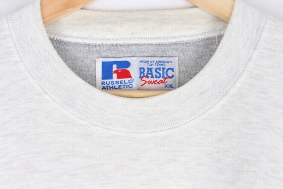 VTG Russell Athletic Basic Sweatshirt Grey Embroi… - image 5