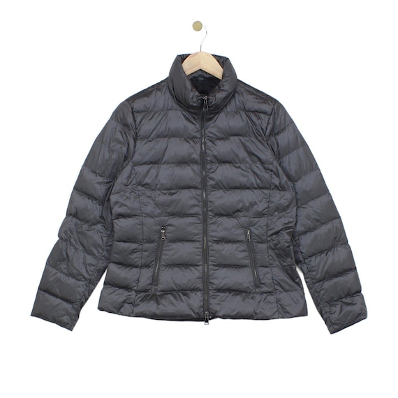 Massimo Dutti, Massimo Dutti Puffer Jacket Womens Size L Grey Down Full Zip Lightweight