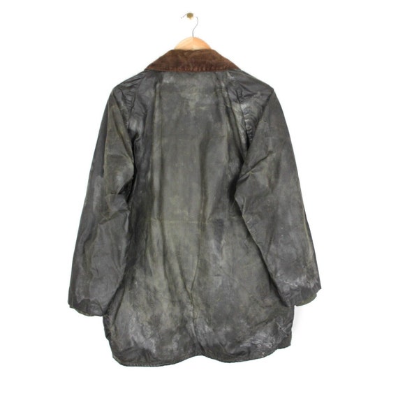 Barbour Beaufort Wax Jacket Vintage 90s Green Waxed Coat Outdoor