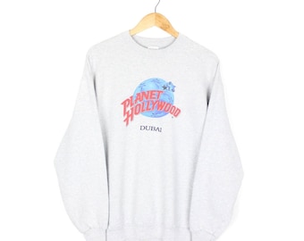 Planet Hollywood Vintage Sweatshirt Graphic Crew Neck 90s Retro Top Mens Size XL