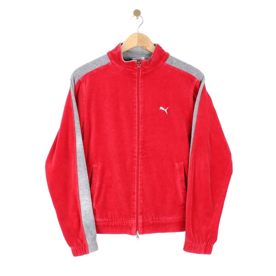 Puma Vintage Jacket Velour Tracksuit Top Red Y2K … - image 1