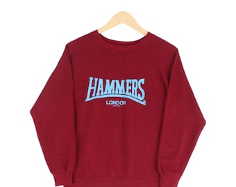 Vintage West Ham Sweatshirt 1981 Hammers Burgund Damen Größe M