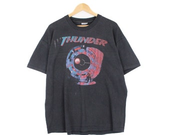 Thunder Band T Shirt 90s Single Stitch Graphic Crew Neck Music Rock Tee Size XL