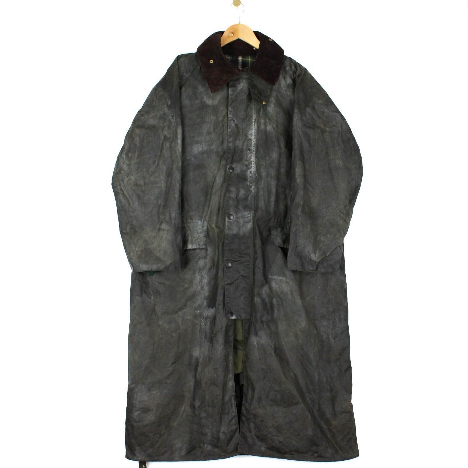 Vintage Barbour Burghley Wax Jacket Green Collar Back Button Lined Mens Size 40 Etsy