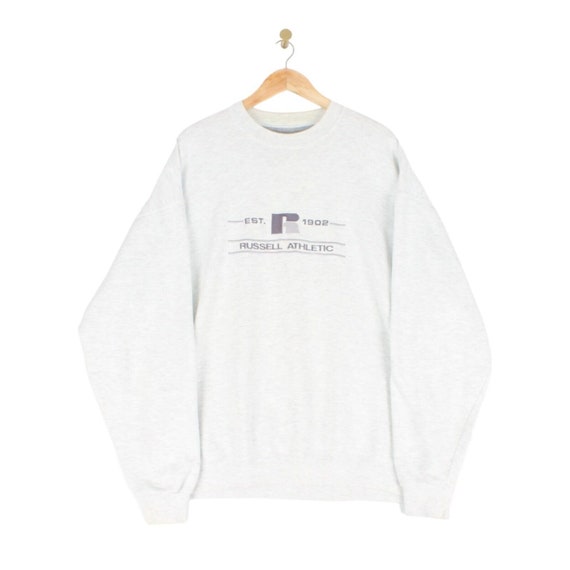 VTG Russell Athletic Basic Sweatshirt Grey Embroi… - image 1
