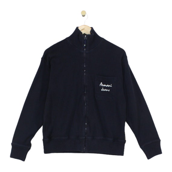 Vintage Armani Jeans Jumper Womens Size M Navy Blue Embroidered Y2K Etsy Canada