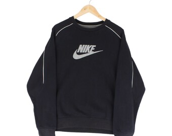 Vintage Nike Spell Out Sweatshirt Rundhals, dunkelblaue Herrengröße M