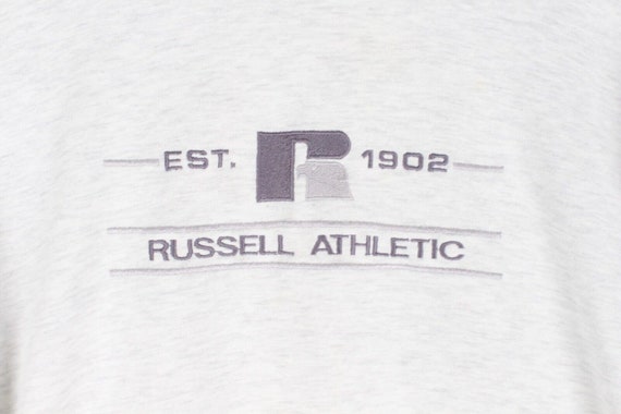 VTG Russell Athletic Basic Sweatshirt Grey Embroi… - image 4
