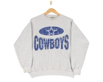 Vintage Dallas Cowboys sudadera gris 1999 EE.UU. fútbol de gran tamaño mujeres tamaño M