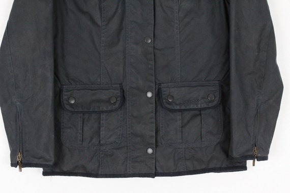 Barbour Utility Jacket Waxed Cotton Coat Blue Reg… - image 3