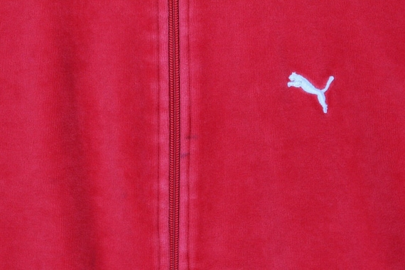 Puma Vintage Jacket Velour Tracksuit Top Red Y2K … - image 5