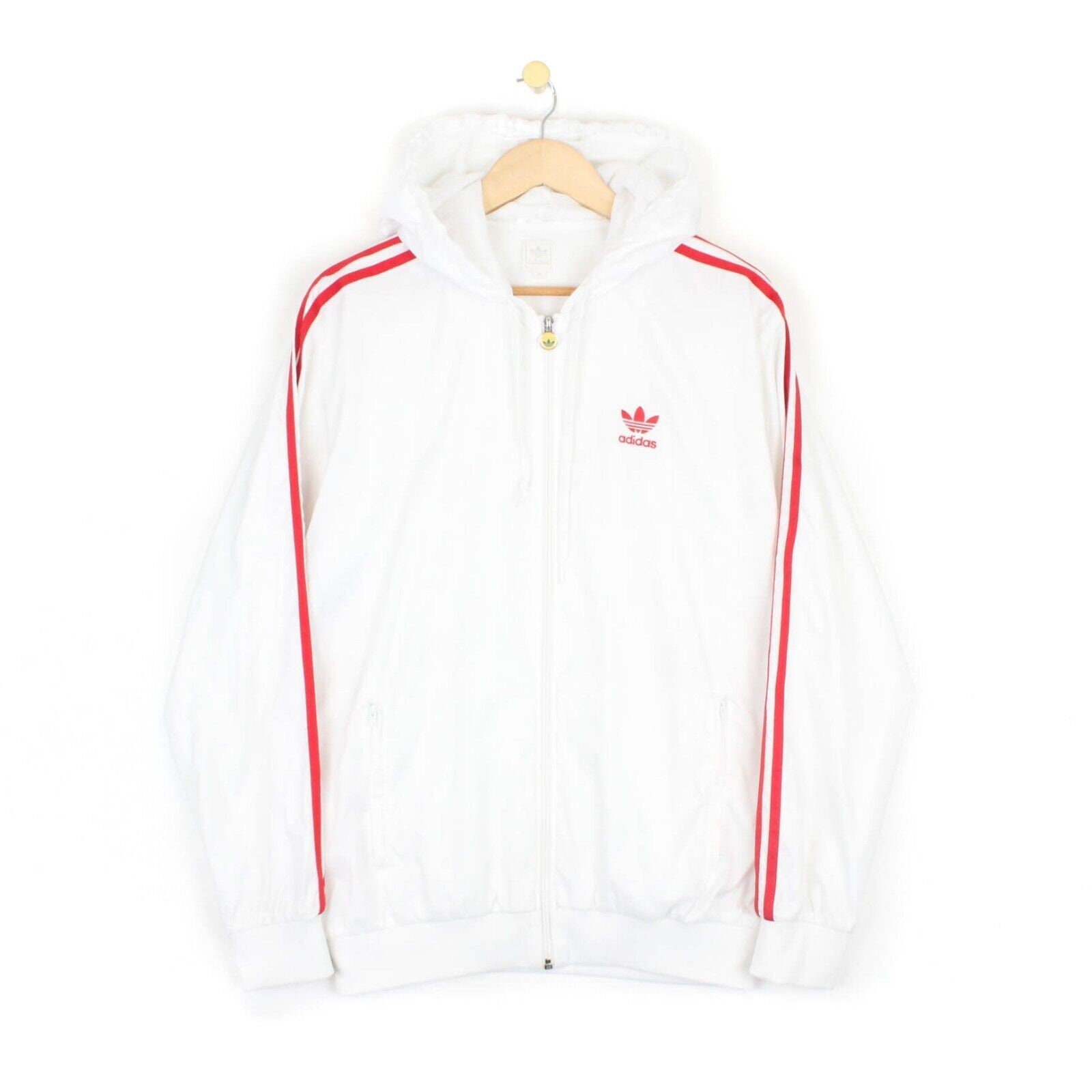 Adidas Tracksuit Jacket Vintage White Full Zip Hooded Etsy UK