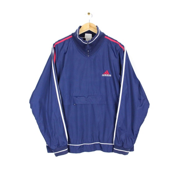 Adidas 1/4 Zip Jacket Vintage 90s Oversized Fleece Lined Smock - Etsy