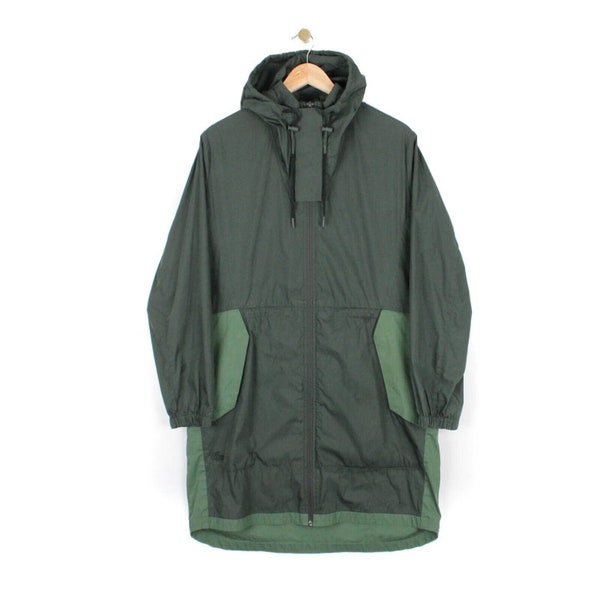 Lacoste Parka Coat Green Lightweight Hooded Full Zip Retro Womens EUR 40 Size 12