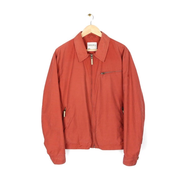 Timberland Bomber Jacket Collared Full Zip Burnt … - image 1