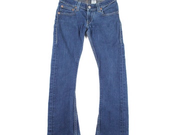 Levis Tough Bootcut Jeans Stretch Blue Dark Denim Zip Fly Damen W30 L29
