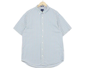 Gant Check Shirt Mens Size 2XL Multicoloured Tech Prep Short Sleeve