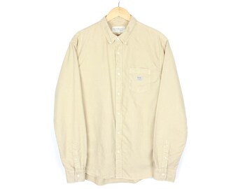 Denim & Supply Ralph Lauren Oxford Shirt Beige Baumwolle Button Top Größe L