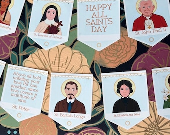 All Saints Day Banner – Catholic Saints Illustrations (Digital Download)