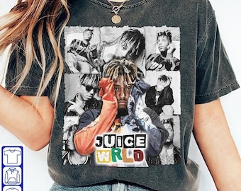 Koszulka Juice Wrld Rap Comfort Color, album Legends Never Die z lat 90. Y2K Merch, bluza vintage hiphopowa