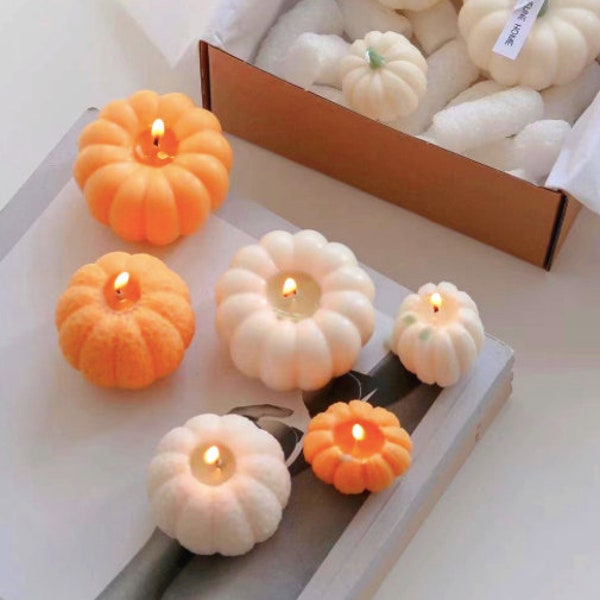 3PCS Pumpkin candle silicon mold| Halloween decor| Autumn decoration|Handmade soap mold, diffusion sticker DIY, food grade silicone mold