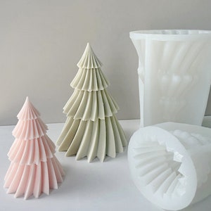 Christmas tree candle mold|  Ribbed texture candle| Aromatherapy Candle Mold| DIY Silicone mold