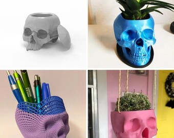 Skull Planter Stl File - Etsy