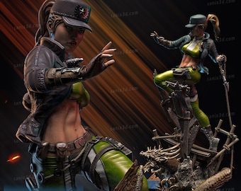 Sonya Blade Figur *8k Print* 3d Modell | Geschenk für Gamer | MORTAL KOMBAT Statue | Handgemachtes Geschenk | Geschenk Skulptur |