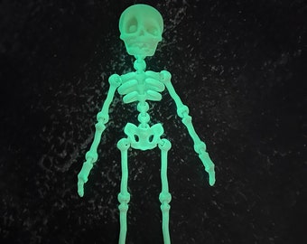 Movable and glowing skeleton Figure | Statue fanart | Gift for halloween | Glowing Figur | Handmade gift | Halloween deco