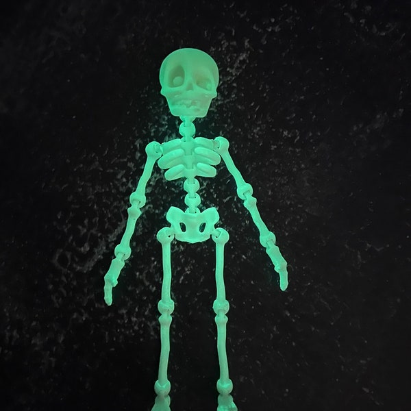 Movable and glowing skeleton Figure | Statue fanart | Gift for halloween | Glowing Figur | Handmade gift | Halloween deco