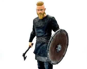 Ragnar Lothbrok Figur | Wikinger Figur | 3D gedrucktes Modell | Deko Statue | Handgemachtes Geschenk | Ragnar Skulptur zum Bemalen