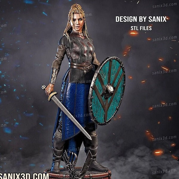 Figura di Lagertha / Figura di Wikinger / Modello gedrucktes 3D / Statua Deko / Handgemachtes Geschenk / Lagertha Lothbrok Skulptur zum Bemalen