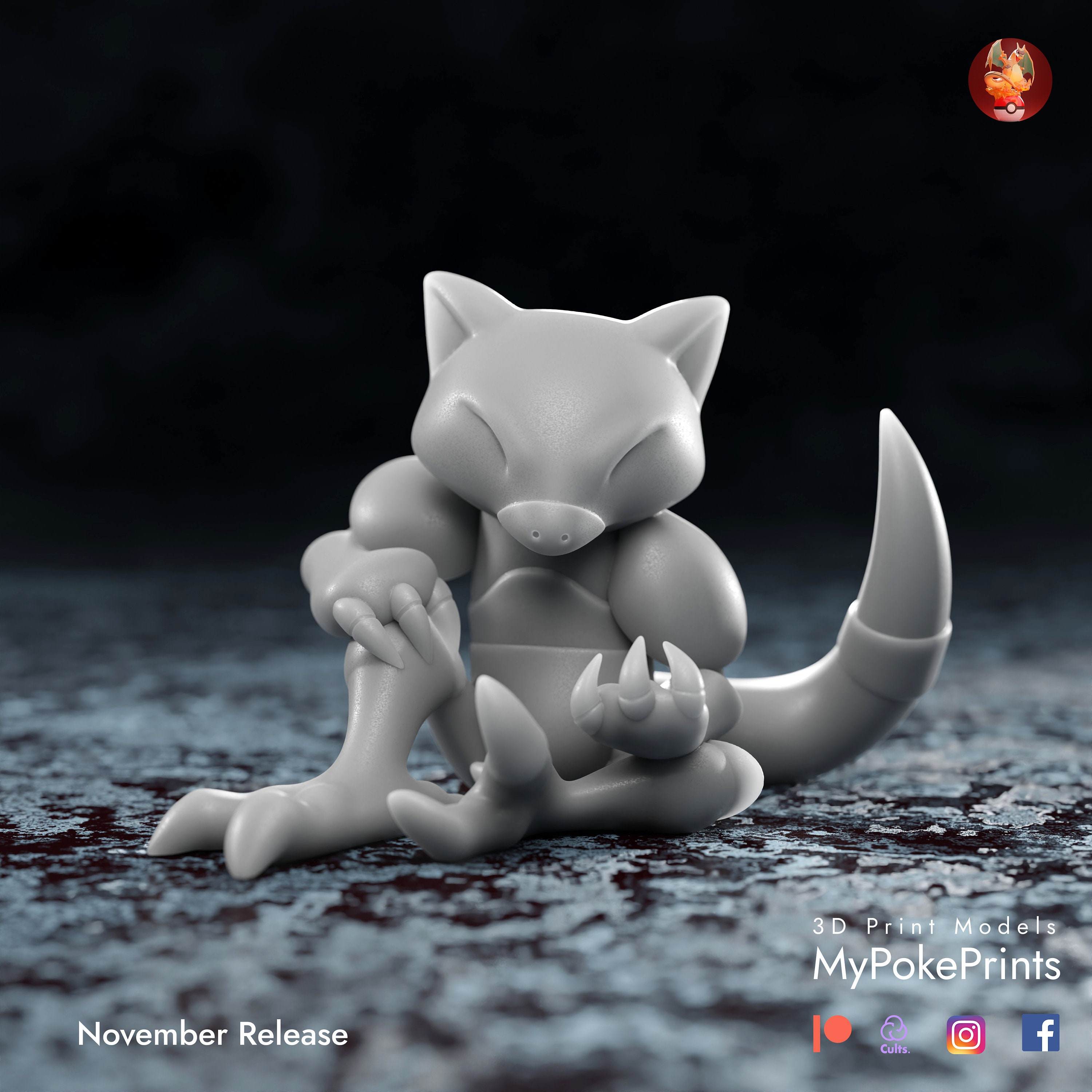 Pokemon Abra Kadabra Alakazam 3D model 3D printable