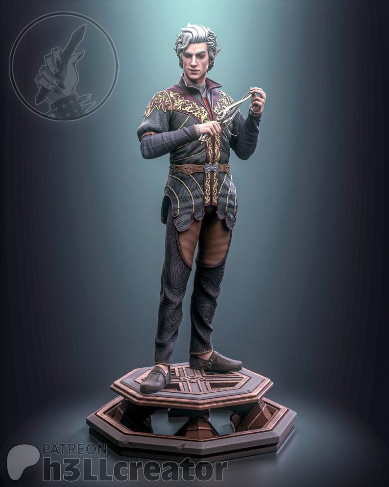 Figura Astarion Baldurs Gate 3 8k Impresión Modelo impreso en 3D / Regalo para jugador / Estatua BG3 / Regalo hecho a mano / Geschenk Skulptur / imagen 1