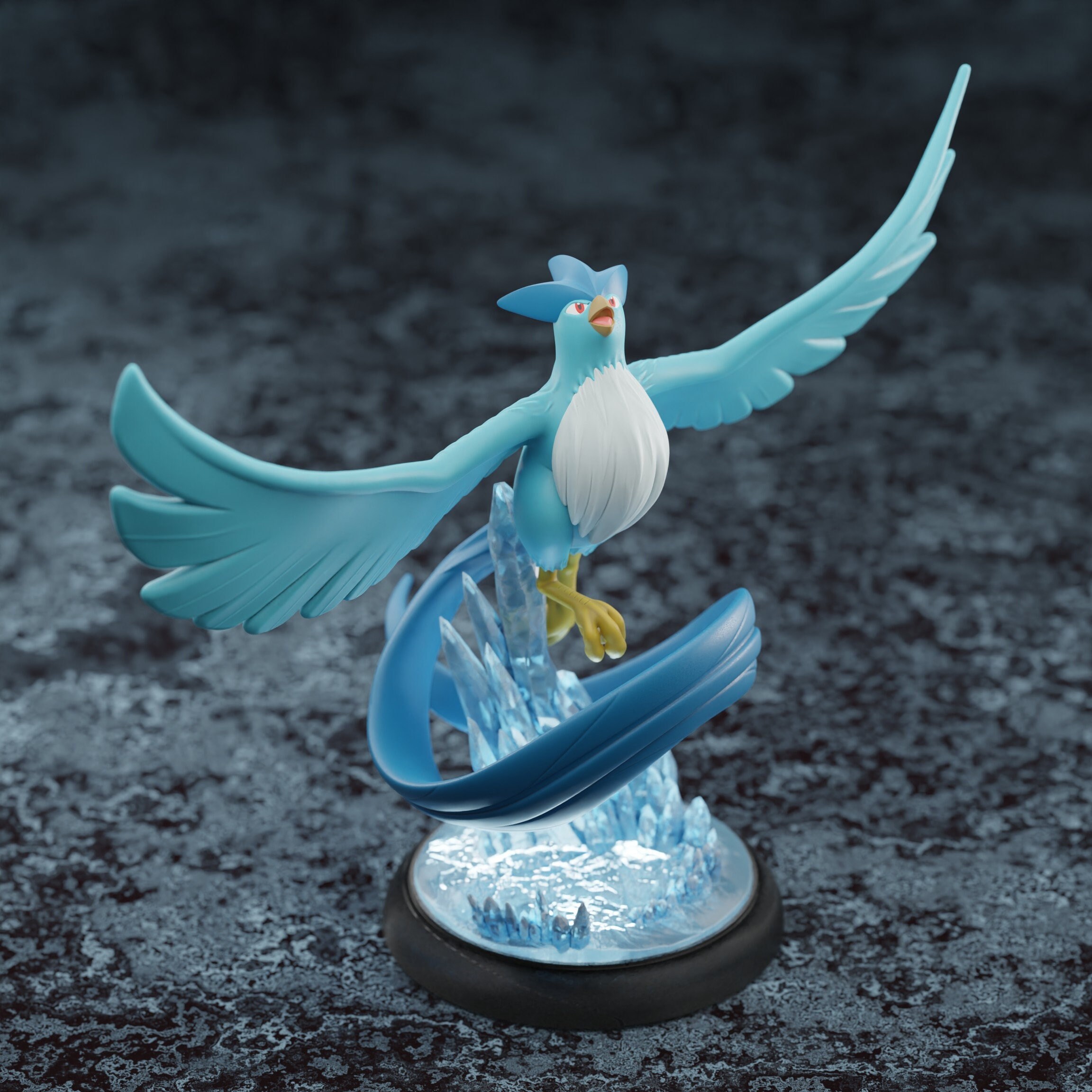 Articuno Silver Shiny Pokémon Card in A Magnetic Freestanding 