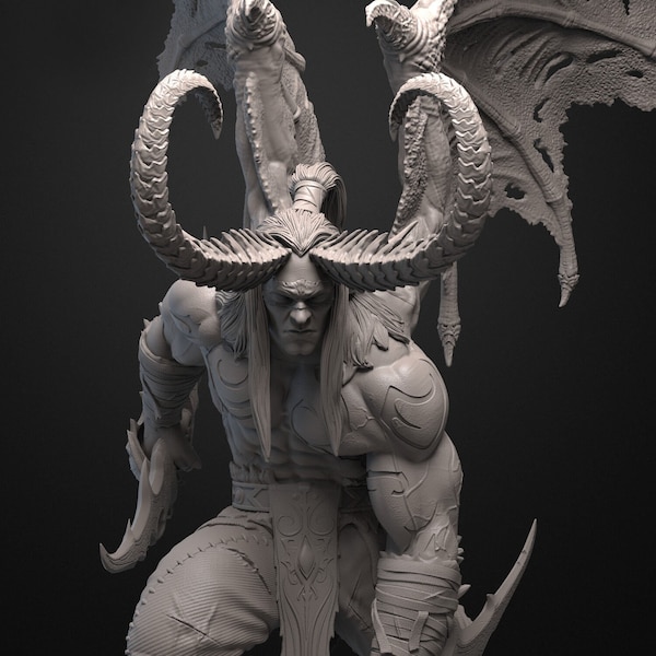 Illidan Stormrage Wow-figuur | Wereld van Warcraft | 3D-geprint model | Cadeau voor gamer | wauw standbeeld | Handgemaakt cadeau | Geschenksculptuur |