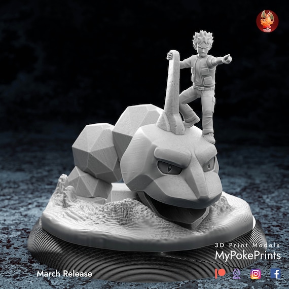 Onix and Brock Pokemon Figure Statue Pokemonfanart Gift 