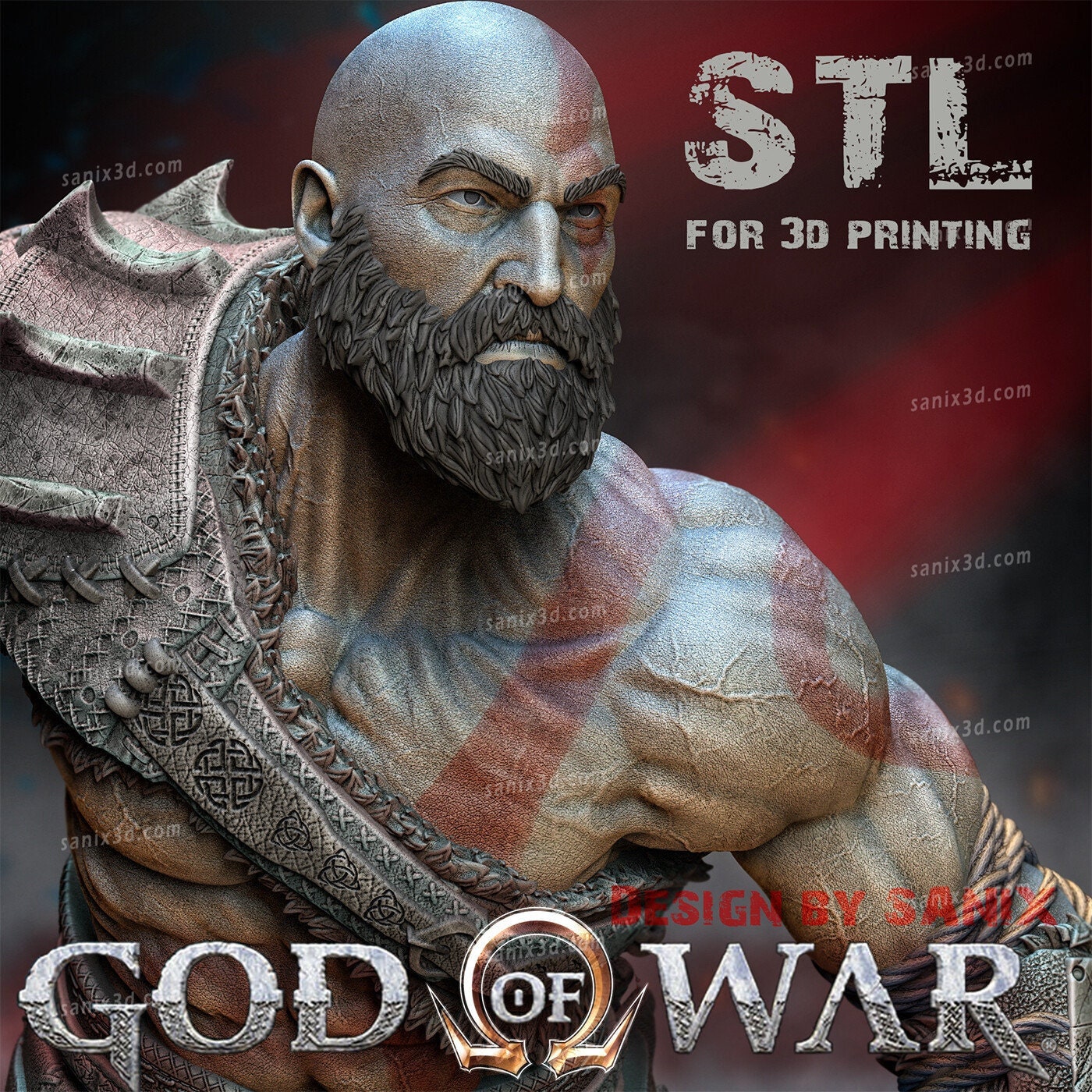 Thor God of War Ragnarok Handmade Polymer Clay Sculpture 