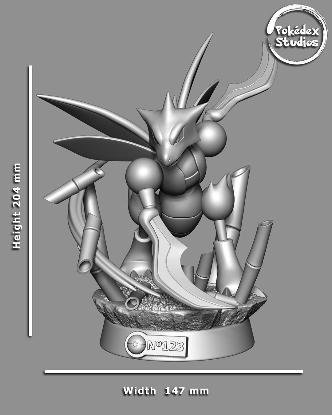 Scyther Pokemon Pokedex 123 3D Print Worldwide Free - Etsy