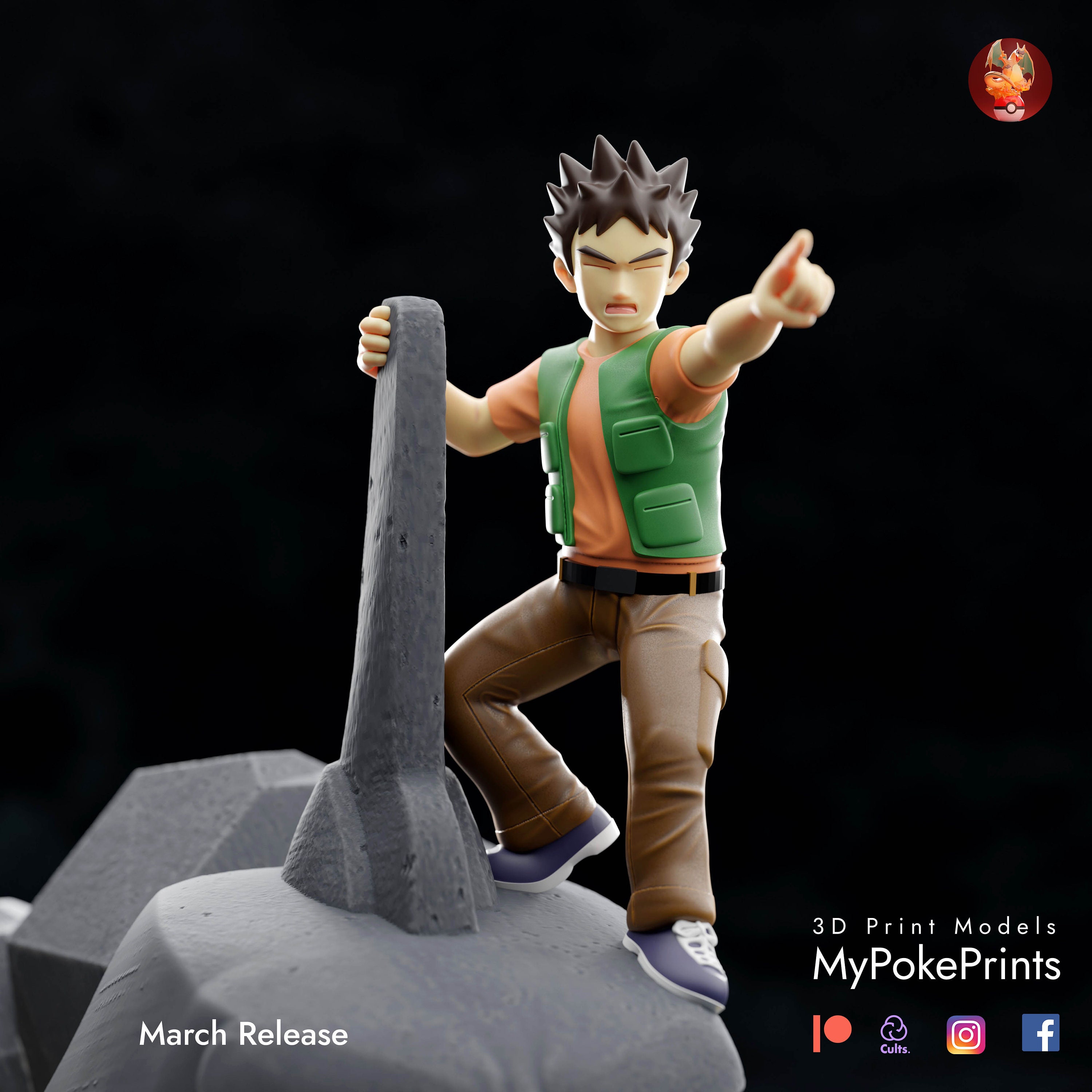 Onix and Brock Pokemon Figure Statue Pokemonfanart Gift -  Denmark