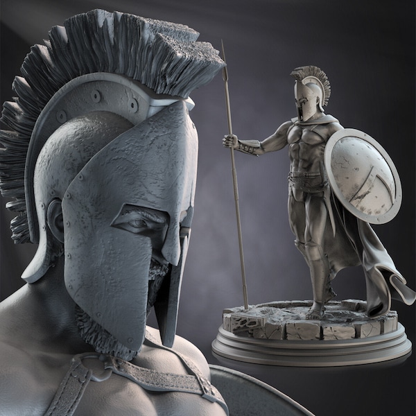 Figurine Léonidas | 300 | Modèle imprimé en 3D | Cadeau 300 amoureux | 300 Statue de Léonidas | Cadeau fait main | Geschenk Skulptur |