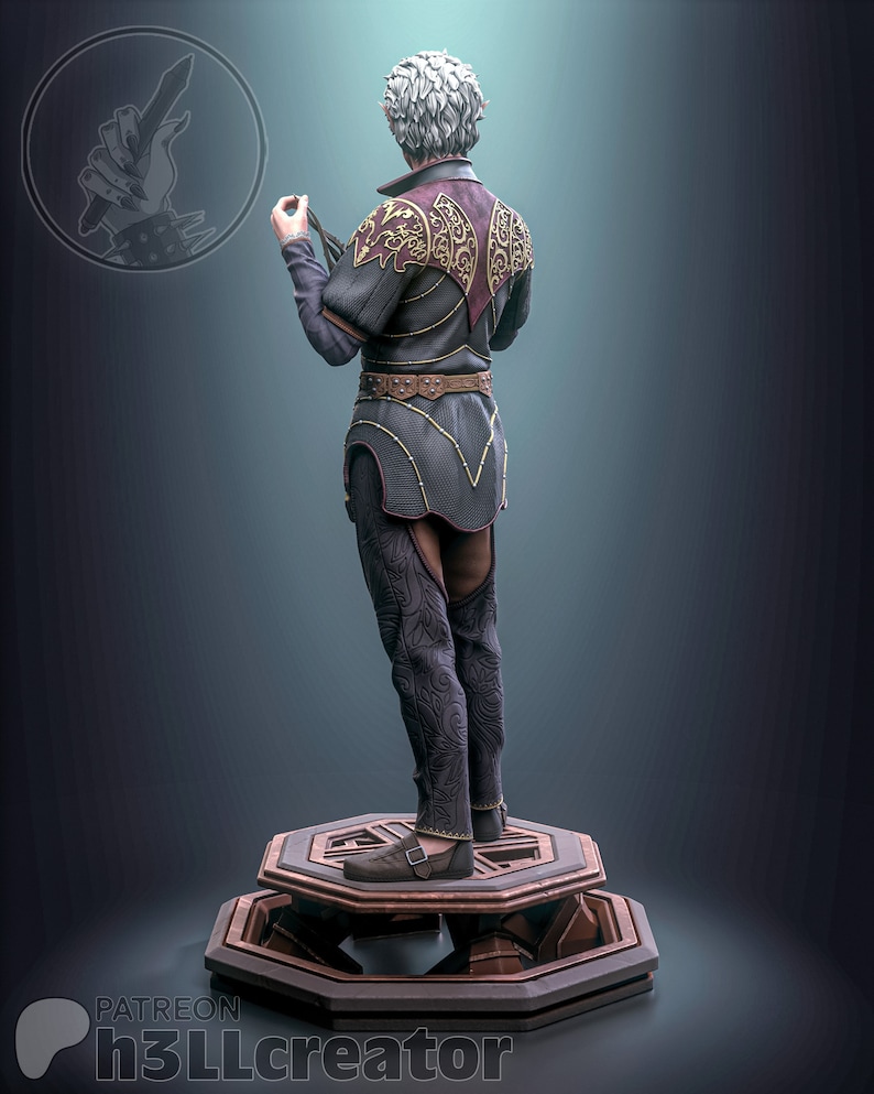 Figura Astarion Baldurs Gate 3 8k Impresión Modelo impreso en 3D / Regalo para jugador / Estatua BG3 / Regalo hecho a mano / Geschenk Skulptur / imagen 3