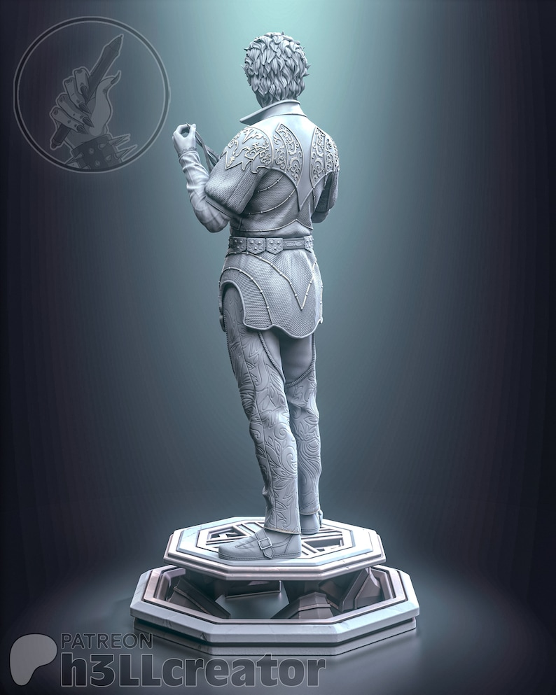Figura Astarion Baldurs Gate 3 8k Impresión Modelo impreso en 3D / Regalo para jugador / Estatua BG3 / Regalo hecho a mano / Geschenk Skulptur / imagen 4