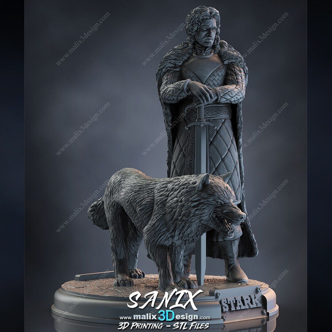 Jon Snow Figure Got Game of Thrones 3d Printed Model Gift for Got Lover